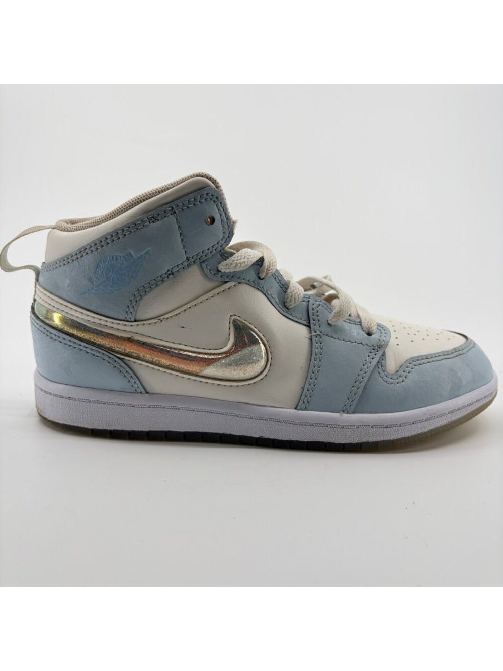 Nike Air Jordan 1 Mid SE PS Boys Size 2.5Y Blue White Basketball Shoes Sneakers